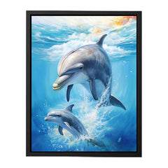 Dolphin Couple Fish Canvas Painting