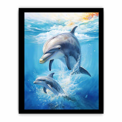 Dolphin Couple Fish Canvas Painting