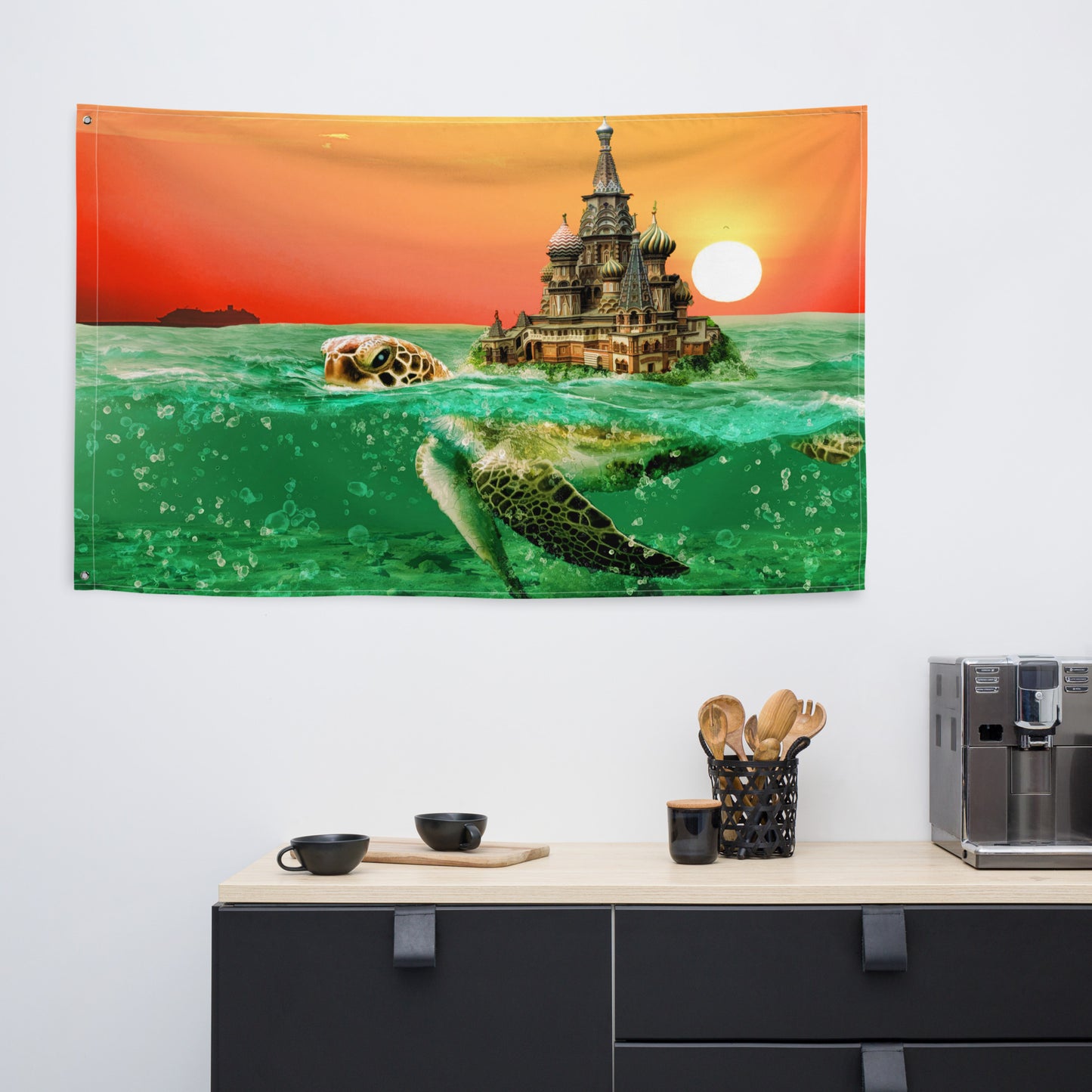 Tortoise Sea Flag Tapestry wall hanging