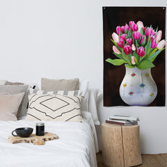 Pink Flower Vase Flag