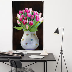 Pink Flower Vase Flag