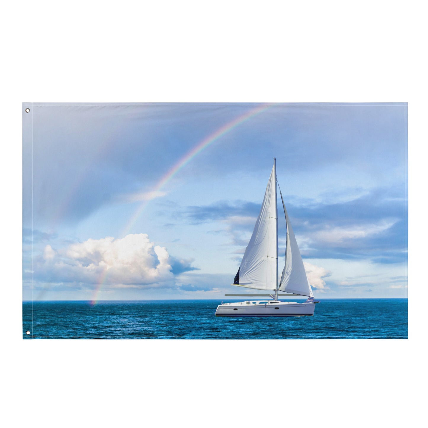 Rainbow Sailing Ship Flag