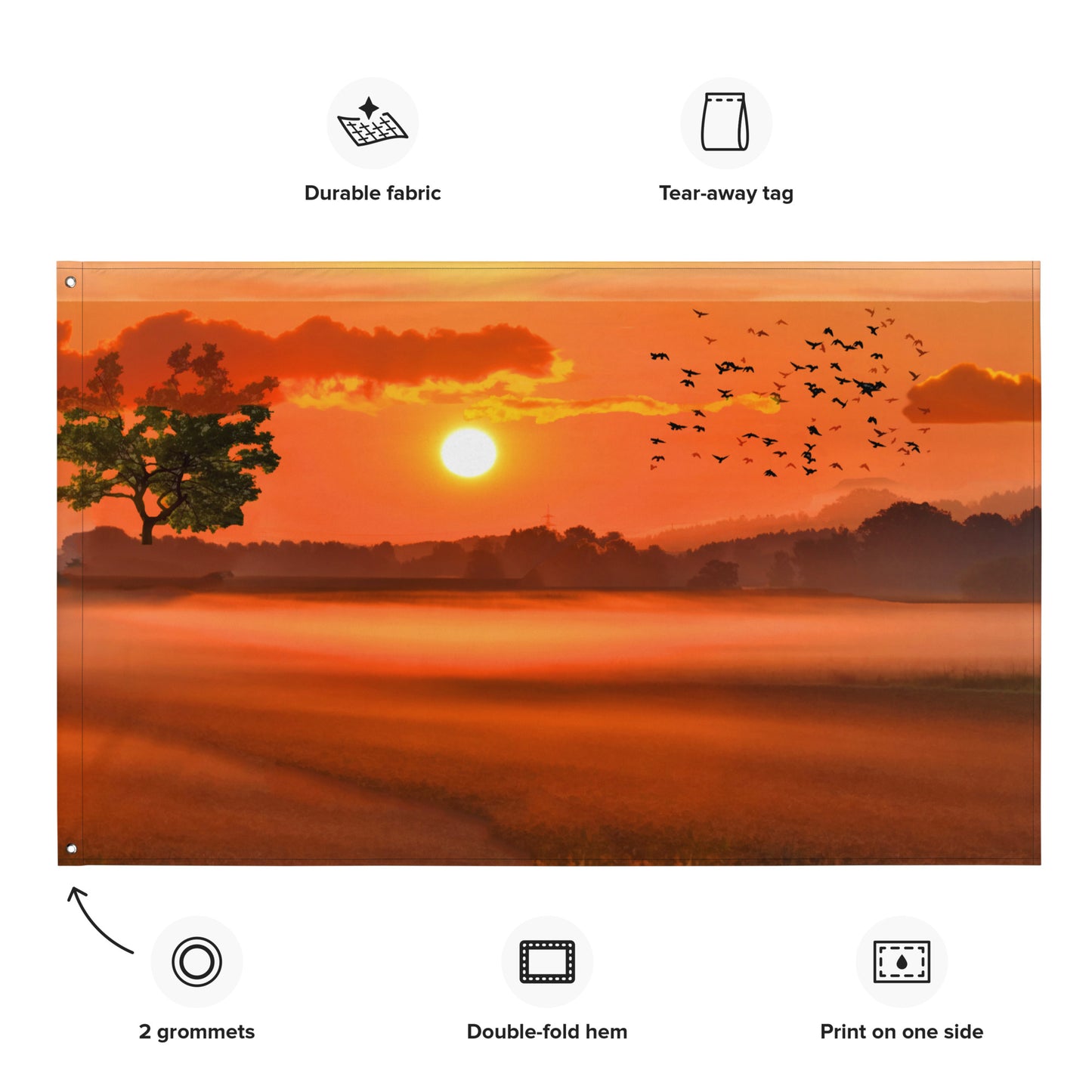 Sunset Brids Flag Tapestry wall hanging