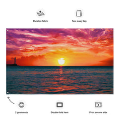 Glimmering Sunrise  Flag Tapestry wall hanging