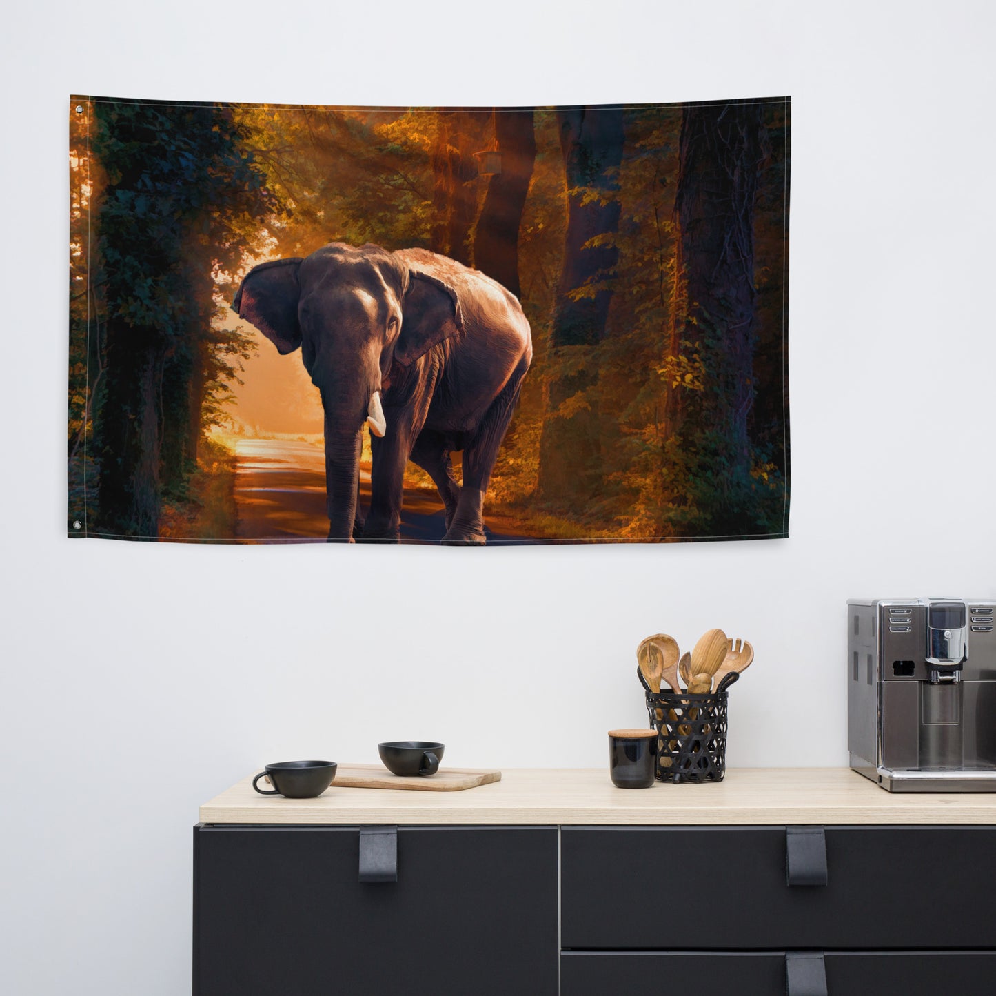 Elephant  Flag Tapestry wall hanging