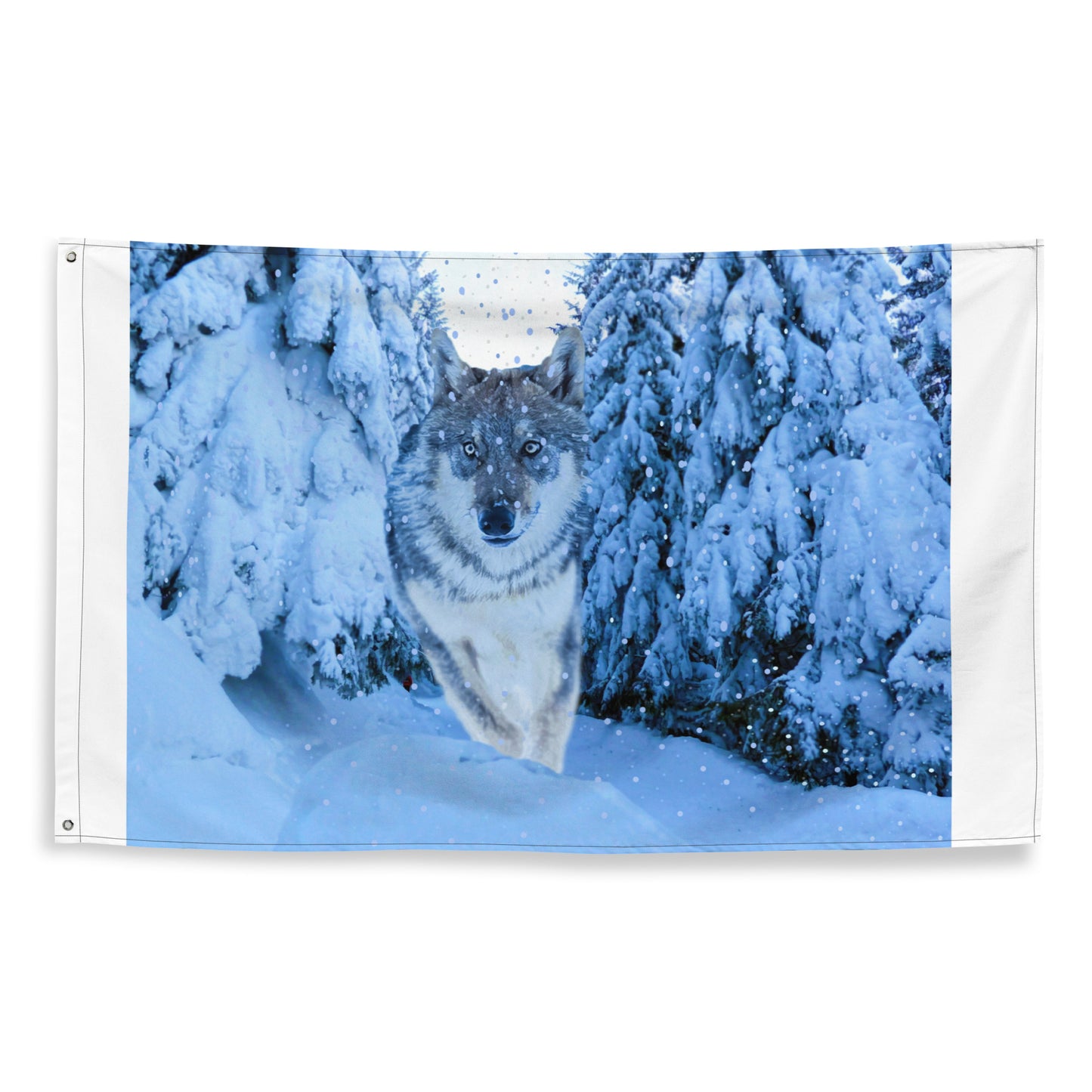White Wolf Painting Flag Tapestry