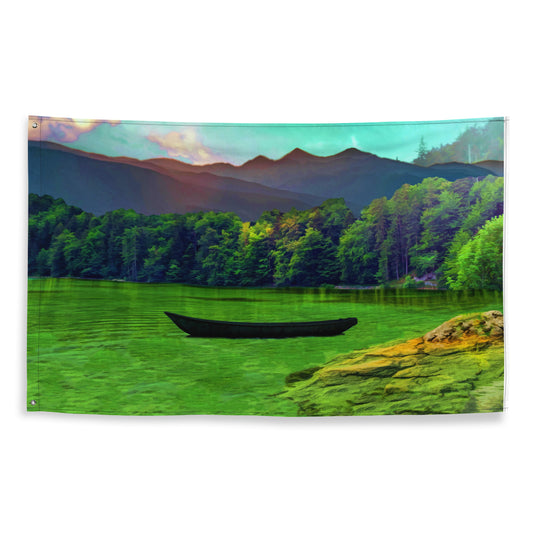 Lake Painting Flag Tapestry