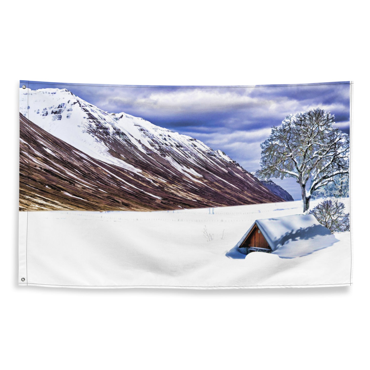 Snow Painting Flag Tapestry