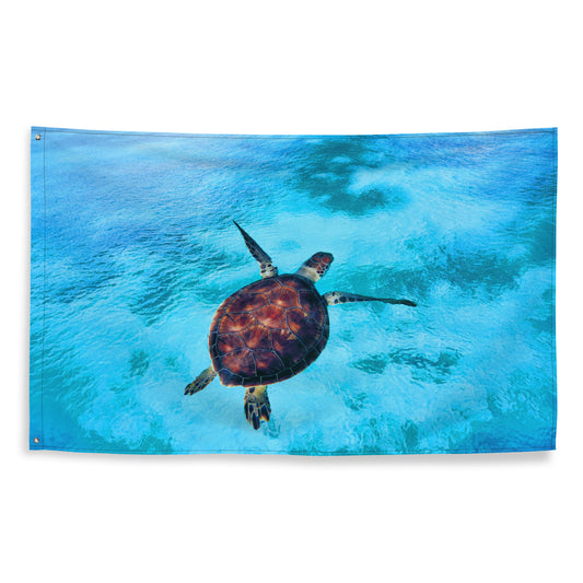 Sea Turtle Painting Flag Tapestry