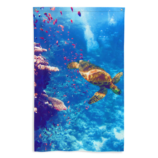Sea Turtle Artwork Painting Flag Tapestry