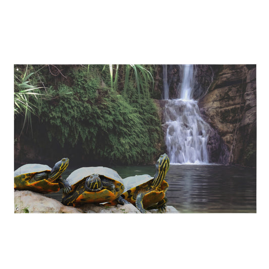 Turtle Oil Painting Flag Tapestry