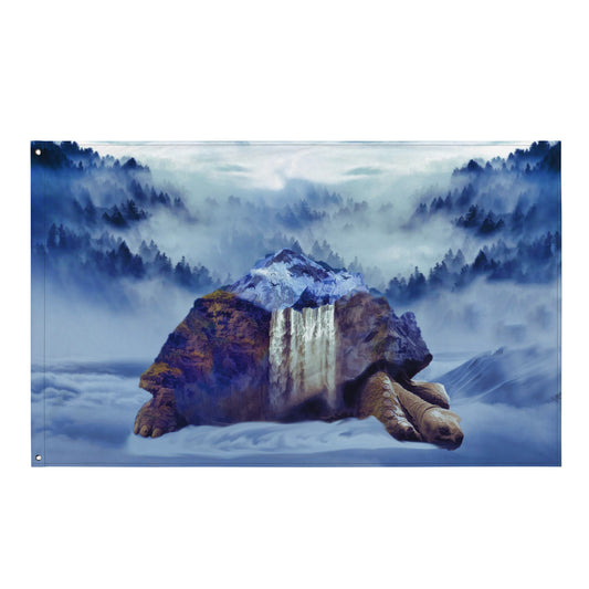 Turtle Oil Painting Artwork Flag Tapestry
