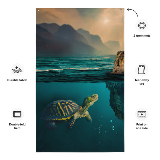 Turtle  Art Painting Flag Tapestry