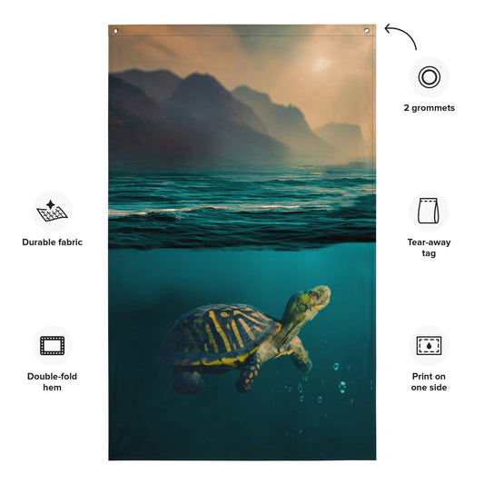Turtle  Art Painting Flag Tapestry