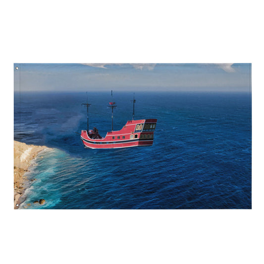 Fisherman Boat Painting Flag Tapestry