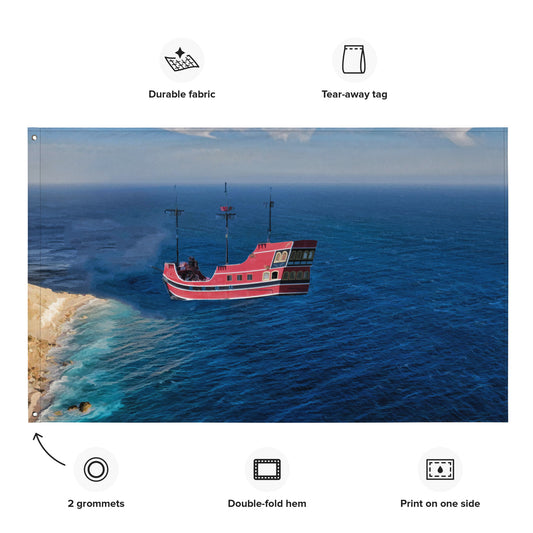 Fisherman Boat Painting Flag Tapestry