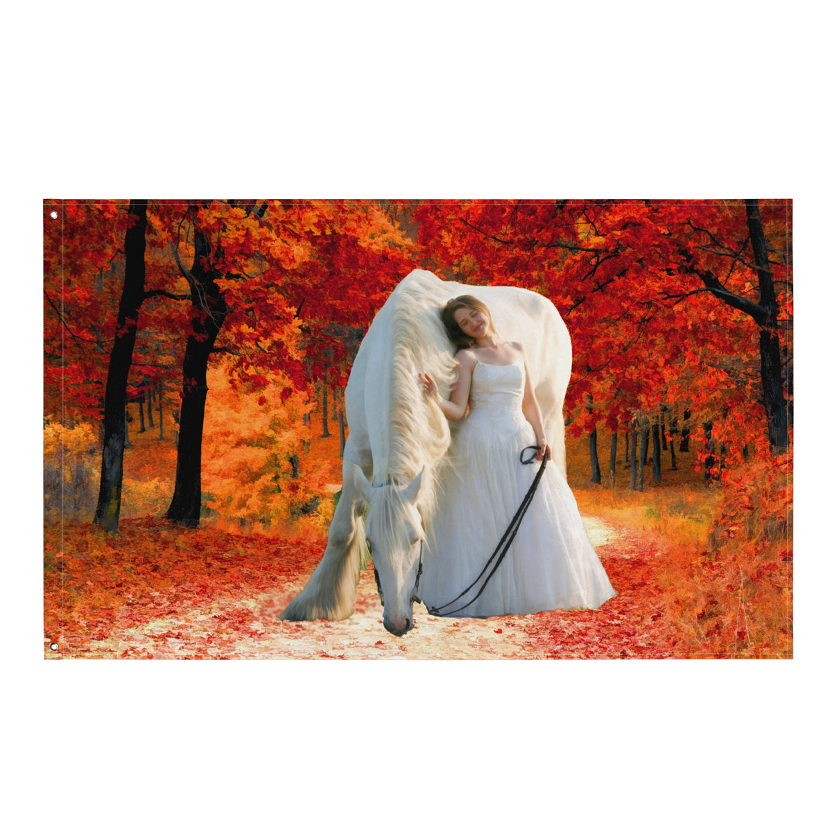 Love Horse Painting Flag Tapestry