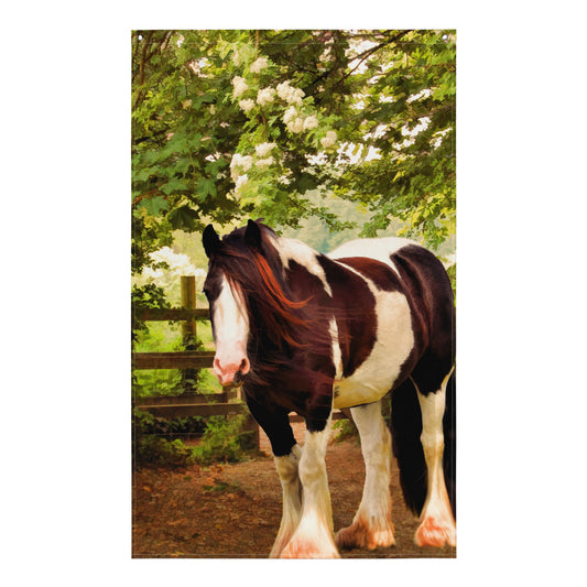 Stable Horse Painting Flag Tapestry