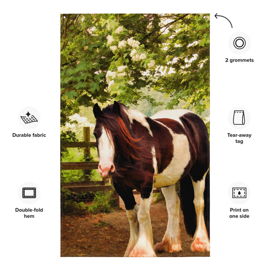 Stable Horse Painting Flag Tapestry
