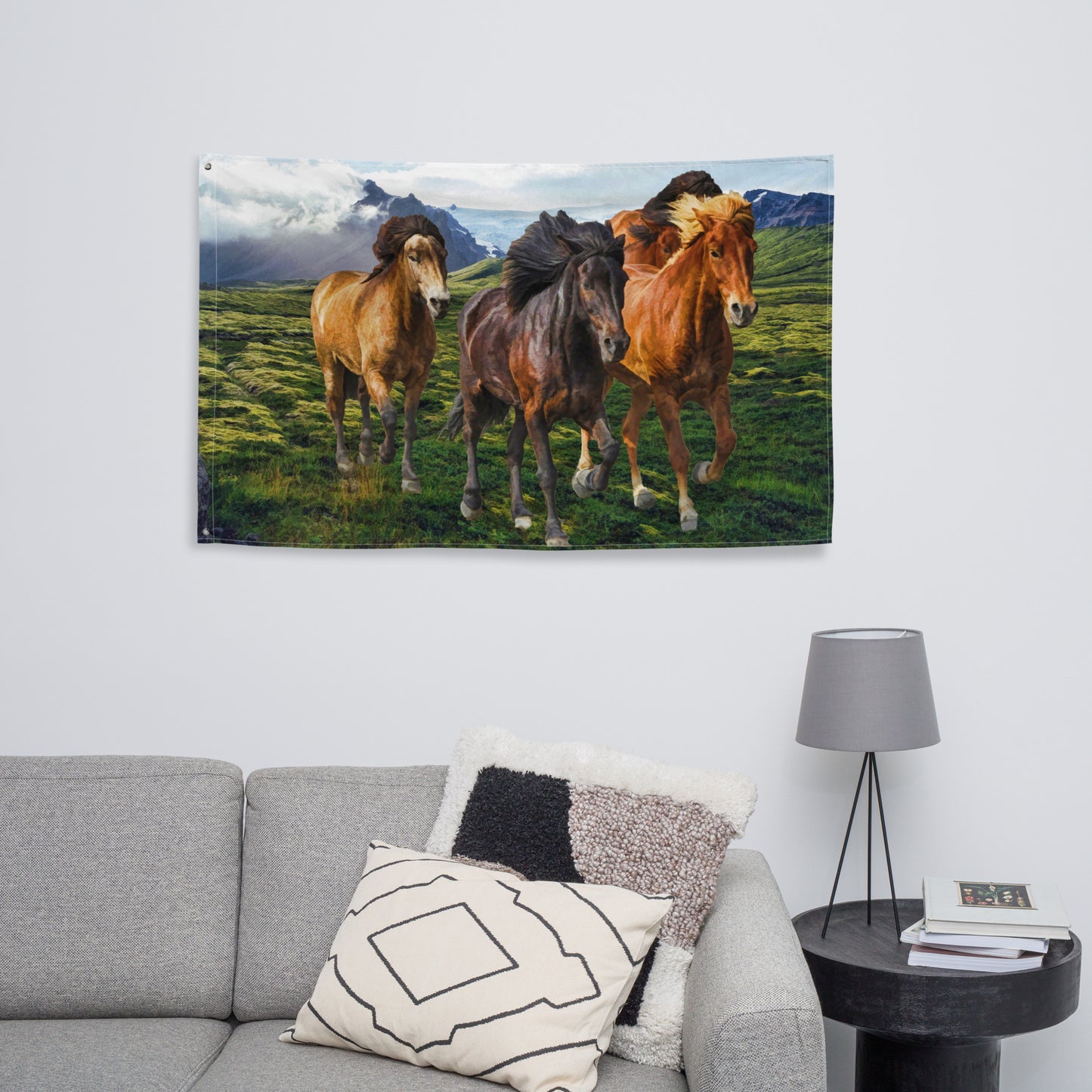 Mountian Horse Painting Flag Tapestry