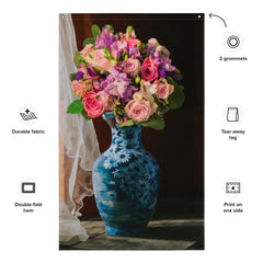 Flower  and Vase Painting Flag Tapestry