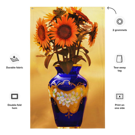 Sunflower Painting Flag Tapestry