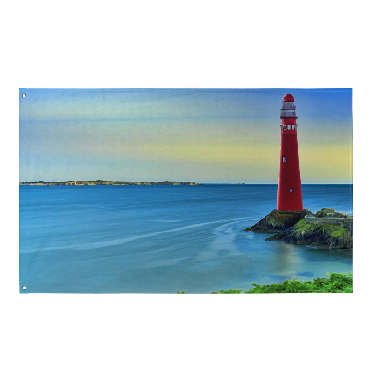 Lighthouse Painting 4 Flag Tapestry