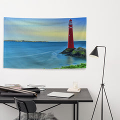 Lighthouse Painting 4 Flag Tapestry