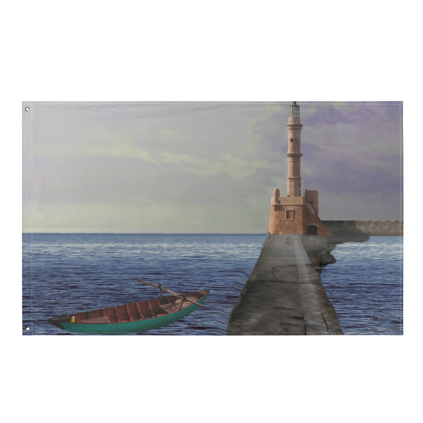 Path to Lighthouse Painting Flag Tapestry