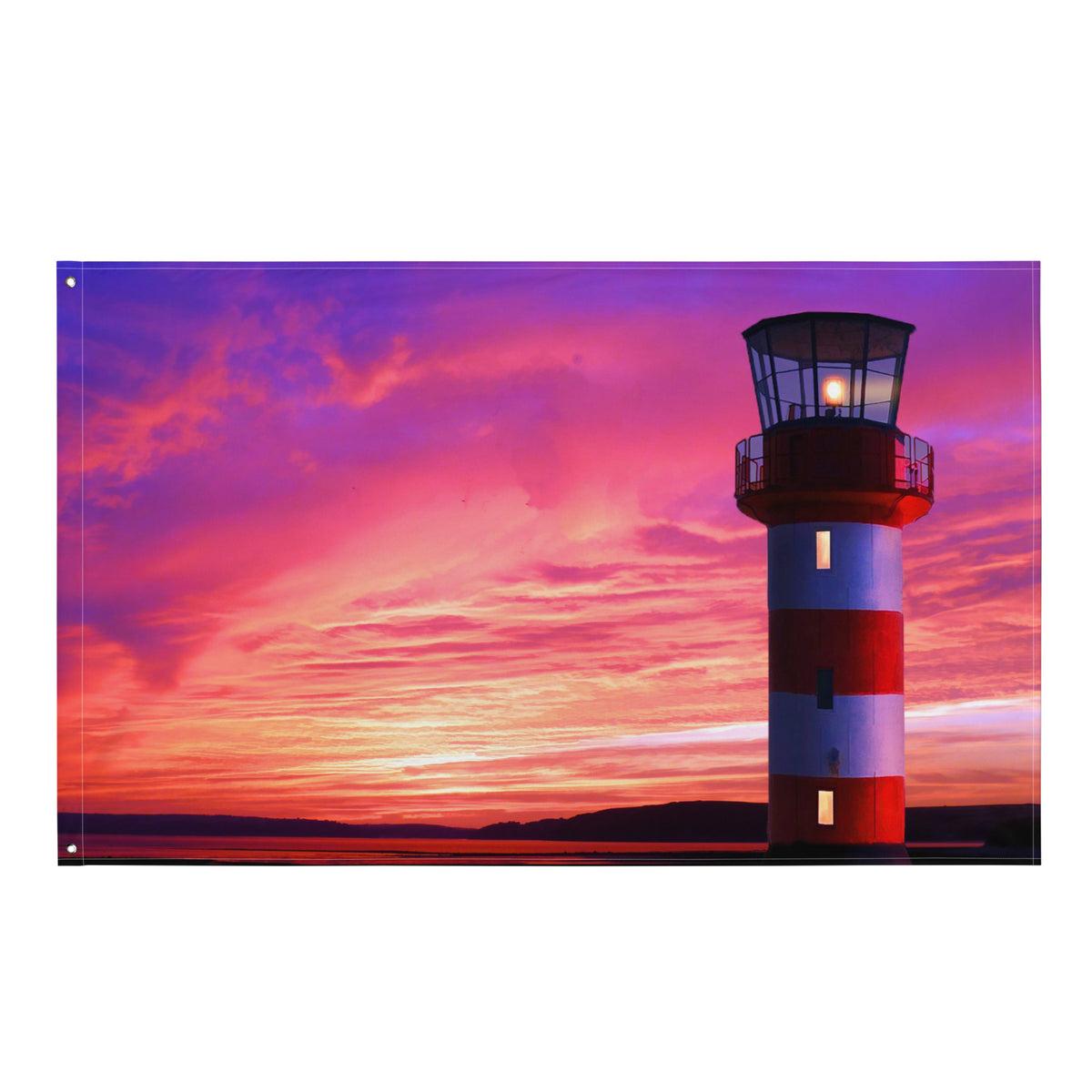 Lighthouse Painting 5 Flag Tapestry