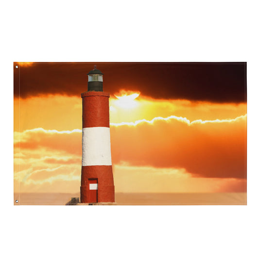 Lighthouse Painting Flag Tapestry