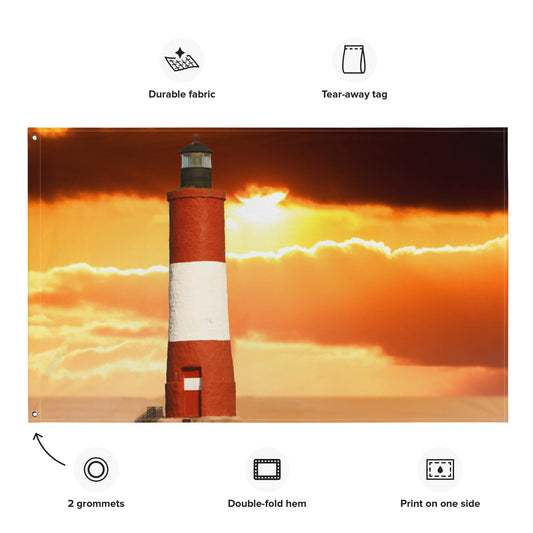 Lighthouse Painting Flag Tapestry