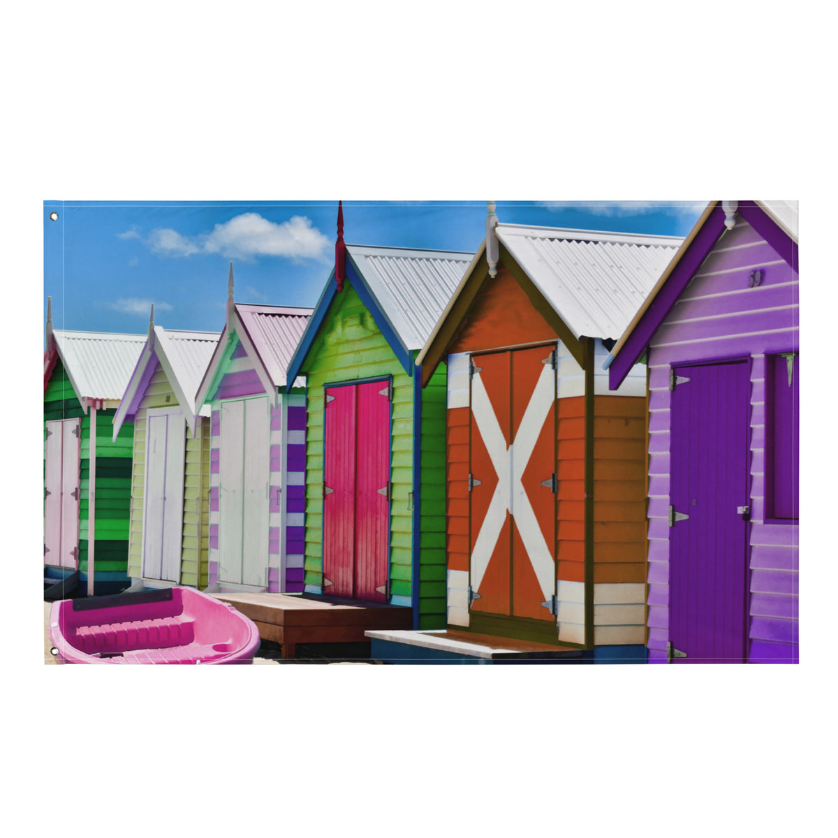 Melborne Beach House Painting Flag Tapestry