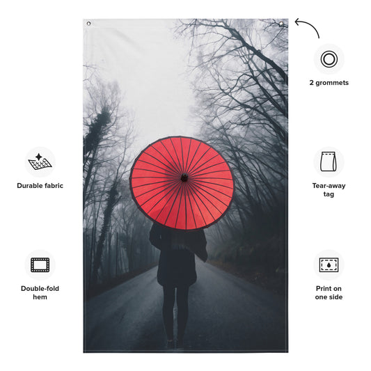Way to Home Umbrella Painting Flag Tapestry