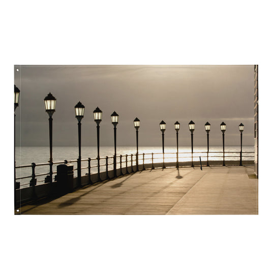 Riverside Walk Painting Flag Tapestry