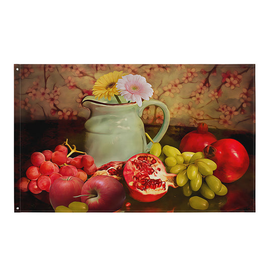 Fruits Painting 2 Flag Tapestry
