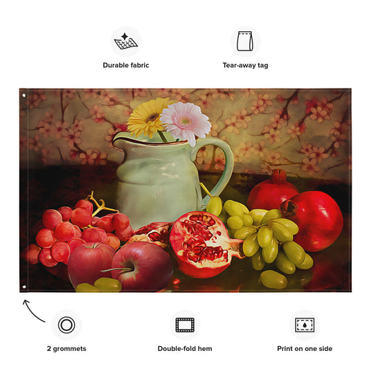 Fruits Painting 2 Flag Tapestry