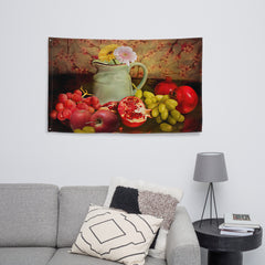 Fruits Painting 2 Flag Tapestry