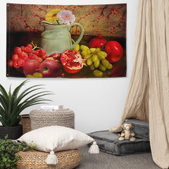 Fruits Painting 2 Flag Tapestry