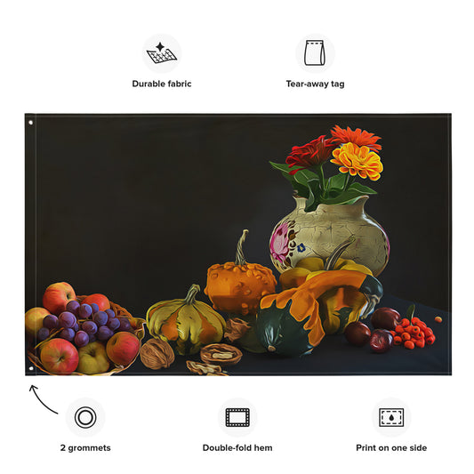 Fruits Painting 3 Flag Tapestry