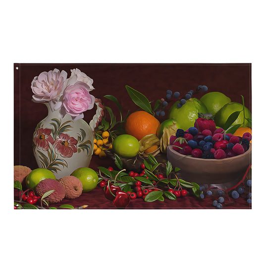 Still Life Painting 6 Flag Tapestry