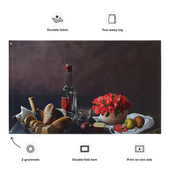 White Wine Painting Flag Tapestry