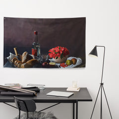 White Wine Painting Flag Tapestry
