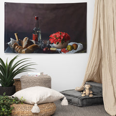 White Wine Painting Flag Tapestry