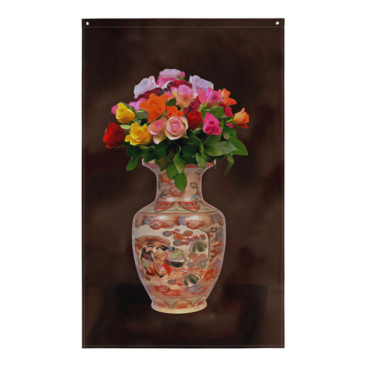 Multicolor Rose  Painting Flag Tapestry