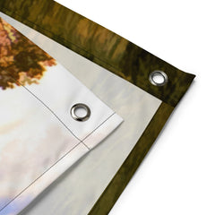 Vintage Boat Bridge Painting Flag