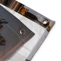 Glimpse of Eiffel Tower Painting Flag Tapestry