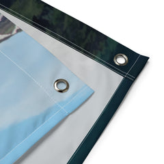 Mountain  River Painting Flag Tapestry