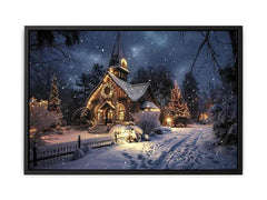 Winter Canvas Christmas   Painting Print