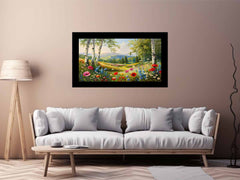 Landscape  wild flowers Canvas painting Print